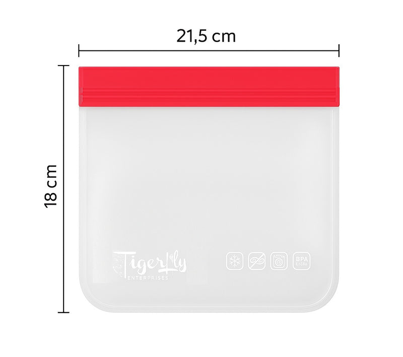 Reusable Ziplock Freezer Bags BPA-Free Leakproof Food Storage Bag Set - 20 Pack