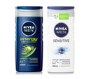 NIVEA MEN 3-in-1 Energy or Sensitive Shower Gel for Men 250ML - 6 PACK