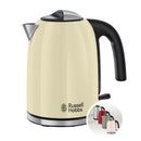 Russell Hobbs 20415-70 Cream Kettle 1.7L 2400W Stainless Steel Colours+ EU PLUG