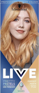Schwarzkopf LIVE P122 Perfect Peach Hair Dye Multipack Semi Permanent 8 Washes