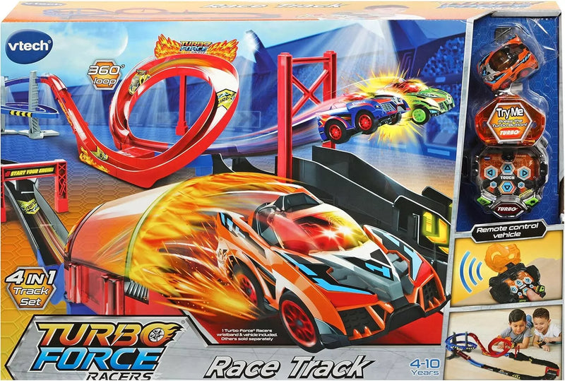 VTech Turbo Force Racers Car Race Track Kids Play Set + Remote Control