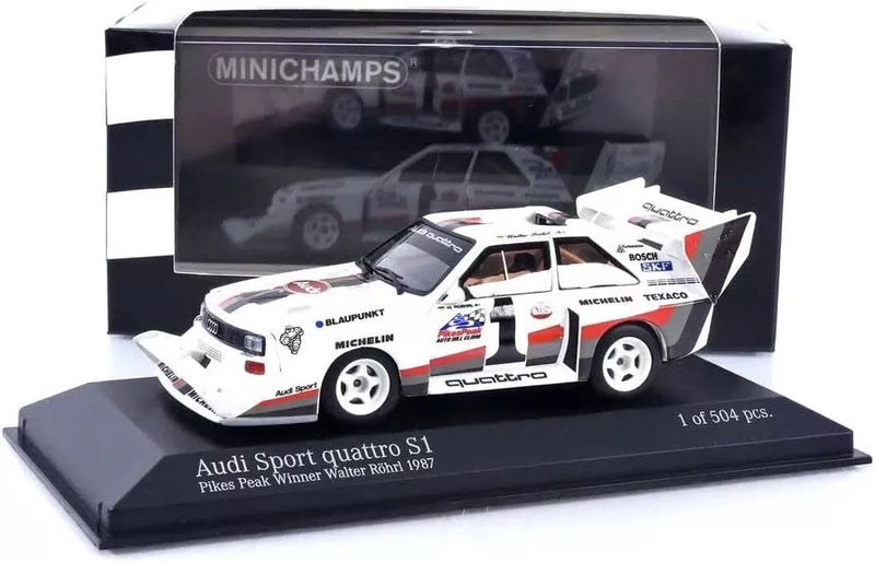 Minichamps 1/43 Audi Sport Quattro Model S1 Pikes Peak Winner 1987 Walter Rohrl