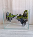 Small Fish Tank + Sky City Suspended Coral & Rock Landscape Glass Aquarium - 6L