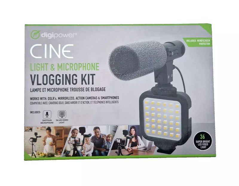 Digipower CINE Light & Microphone 2 Piece Video Vlogging Kit