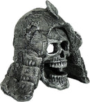Share Classic Skull with Helmet Aquarium Ornament Fish Tank Resin Cave Decoration