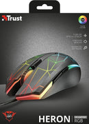 Trust Gaming Gxt 170 Heron Black RGB Mouse With Sensor, 500-7000 DPI, 6 Button