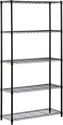 Honey-Can-Do 5 Tier Shelving Unit Black Metal Storage Rack 90kg Capacity