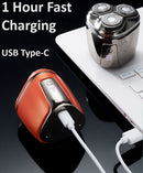 Portable Electric Shaver for Men, 5W LCD Travel Beard Trimmer Razor USB-C Charge
