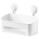 Vacuum Suction Shower Caddy Shelf White Wall Basket No Drill Bathroom Organiser