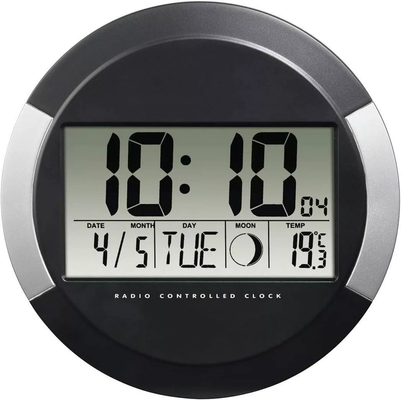 Hama DCF PP-245 Wireless Digital Wall Clock - Black/White