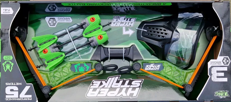 Zing HS4470G Hyperstrike Toy Launcher, Mask & Zonic Whistle Arrows Set, Green