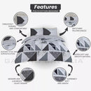 GC GAVENO CAVAILIA Metalic Marble Duvet Cover Reversible Triangle Bedding DOUBLE