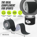 Mobiclinic Kinesiology Tape 12 Rolls Black 5m x 5cm Sports Muscle Support