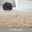 Keplin Non-Slip Bath Mat 40x60cm Beige Soft Microfibre Quick Dry Rug