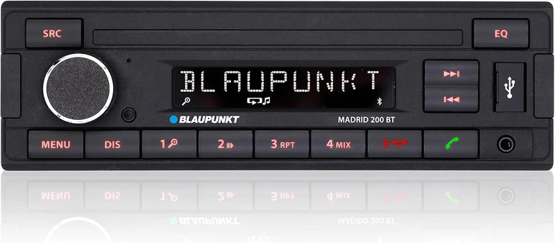 Blaupunkt Madrid 200 BT Car Stereo Radio Bluetooth USB Mechless Retro OEM Look