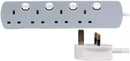 Pro Elec PELB1765 4 Gang Individually Switched Extension Lead 1m, Grey