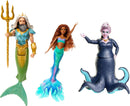 Mattel Disney Little Mermaid Ariel King Triton & Ursula Dolls Set of 3 HND28