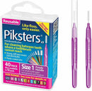 Piksters Interdental Brushes Size 1 Purple 0.45mm 40 Pack Dental Cleaning Tool