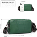 Miss Lulu Green Leather Crossbody Bag Ladies Genuine Shoulder Handbag Purse