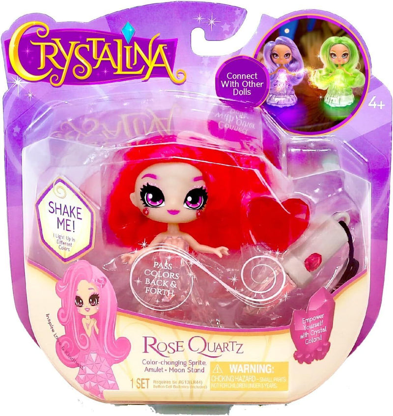 Crystalina Dolls Rose Quartz Collectible Doll + Colour Changing LED Dress & Accessories