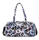 Vera Bradley Medium Women's Travel Duffel Bag Recycled Cotton Plum Pansies
