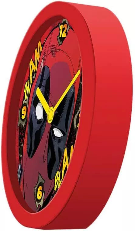 Official Marvel Deadpool Alarm Clock Blam Blam 5" Red Wall Bedroom Desk Clock