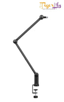 Premium Microphone Boom Arm + Tablet Adapter, Desk Mic Arm Universal Mic Stand With Cable Management