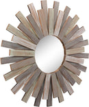 Stonebriar 31.3" Wooden Sunburst Wall Mirror Large Round Hanging Home Decor