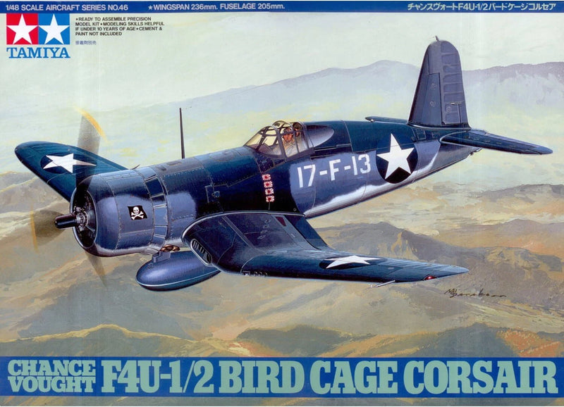 Tamiya 1/48 F4U-1/2 Corsair Birdcage Aircraft Model Kit TM61046
