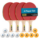 JOOLA Table Tennis Set 4 Bats 10 Balls Carry Bag Ping Pong Family Kit Game