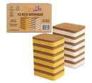 Eco Kitchen Sponges Natural Loofah Non-Scratch Compostable Scrub Pads, 12 Pack