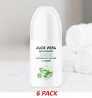 Aloe Vera Deodorant Roll-On Natural All-Day Protection Alcohol-Free 75ml, 6 PACK