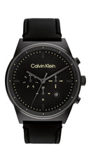 Calvin Klein Men’s 44mm Quartz Watch 25200298 Black Leather Strap Multifunction