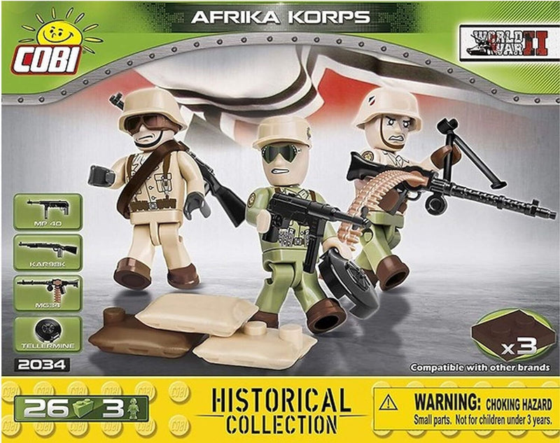 COBI COB02034 Afrika Korps 3 Figurine Set (26PCS) World War 2 Army Figures Toy