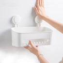 Vacuum Suction Shower Caddy Shelf White Wall Basket No Drill Bathroom Organiser