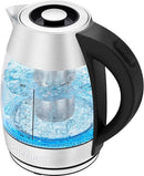 Chefman 1.8L Glass Electric Kettle + Tea Infuser 2200W LED Rapid Boil Stainless