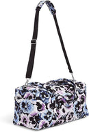 Vera Bradley Medium Women's Travel Duffel Bag Recycled Cotton Plum Pansies