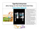 Fish Tank Filter Mini Waterfall External Hang On Aquarium Filter USB - 250L/H