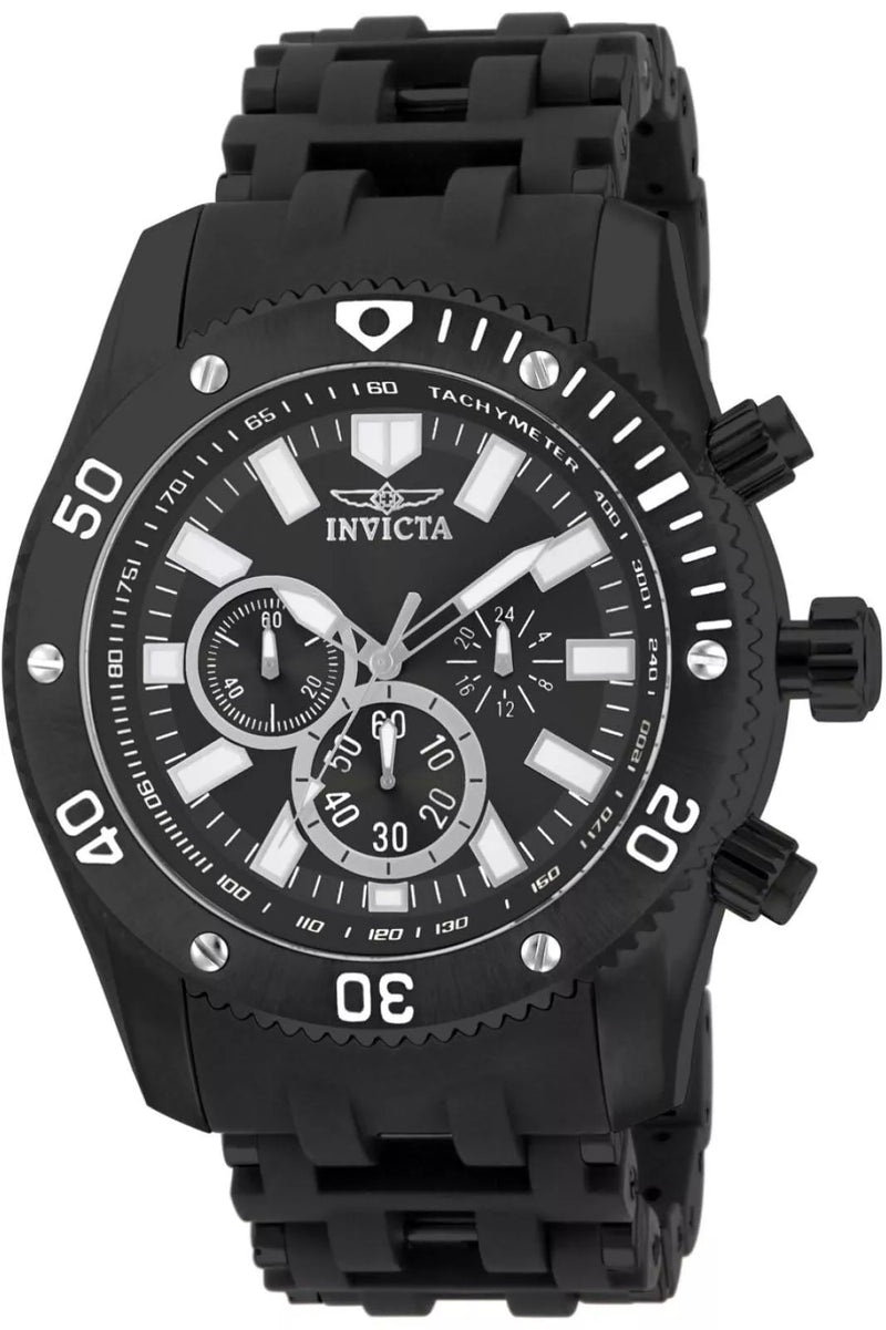 Invicta Men's 50mm Watch Sea Spider Quartz Black Dial Chronograph - 14862