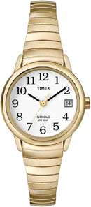Timex Easy Reader Women’s 25mm Watch Gold Tone Expansion Band Quartz Date T2H351