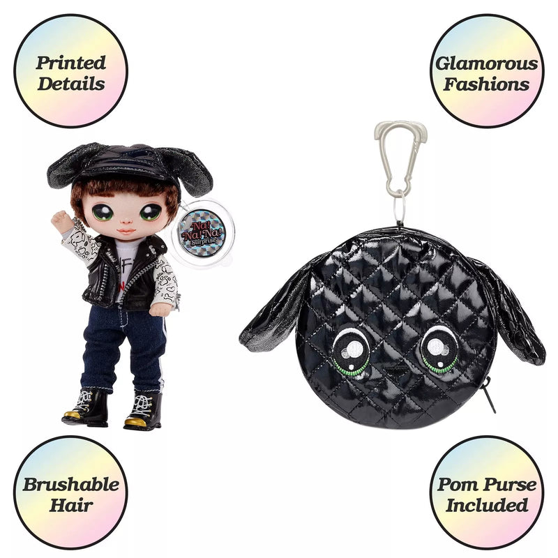 Na Na Na Surprise 2-in-1 Fashion Doll & Metallic Purse Glam Series, Maxwell Dane