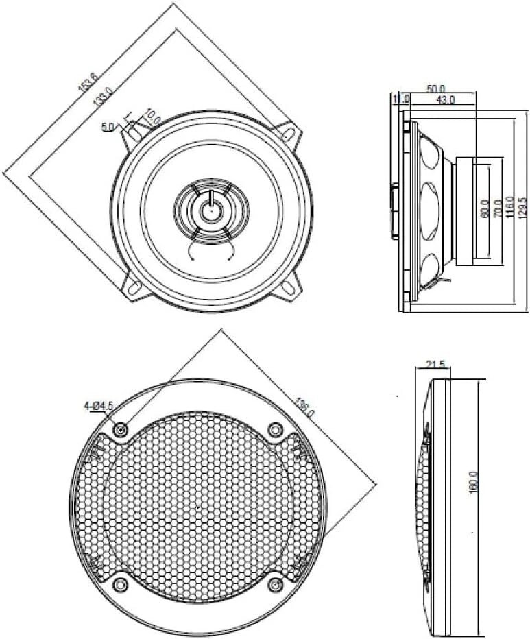 Blaupunkt ICX-542 5.25" 2-Way Coaxial Car Speakers 420W Total Power 130mm