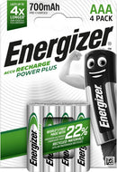 Energizer - AAA Rechargeable Power Plus Batteries 700mAh Pack of 4