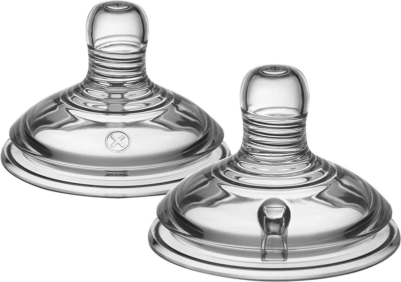 Tommee Tippee Closer to Nature Breast-Like Baby Bottle Teats - 2x Vari-Flow Teat