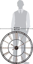 40" Wall Clock Roman Numerals Large Indoor Giant Open Face Metal