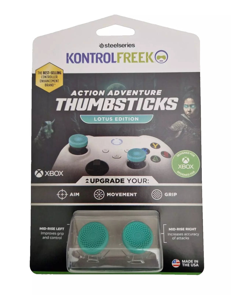 KontrolFreek FPS Freek Lotus Teal/Clear Xbox One Performance Thumbsticks 4 PRONG