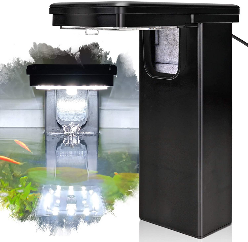 2-in-1 Fish Tank Filter With LED Aquarium Lights For Tanks Up To 60L - 255L/H