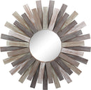 Stonebriar 31.3" Wooden Sunburst Wall Mirror Large Round Hanging Home Decor