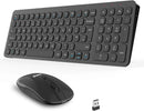LeadsaiL Wireless Keyboard & Mouse Set USB QWERTY UK Compact PC Laptop Mac