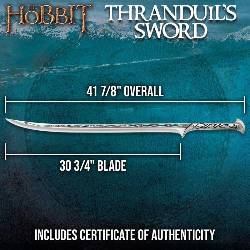 41" Elvenking Thranduil Sword Replica, Handmade Fantasy Blade + Wall Mount
